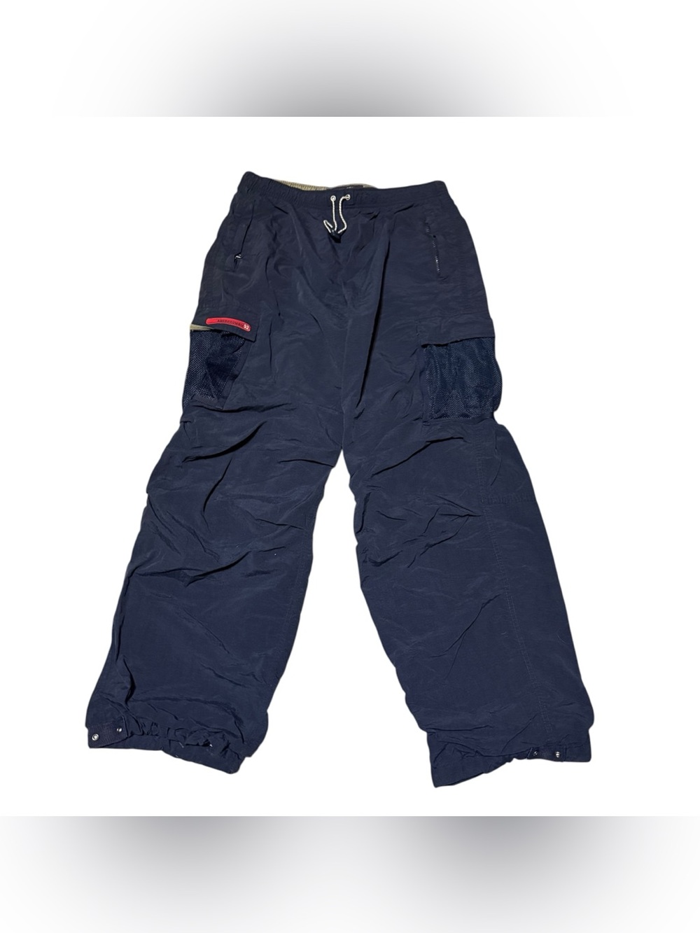 Vintage Abercrombie & Fitch Track Sweatpants Cargo Navy Blue Y2K Mens Large